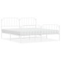 Estructura cama metal con cabecero y pie cama blanco 193x203 cm de , Camas y somieres - Ref: Foro24-373960, Precio: 121,77 €,...