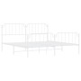 Estructura cama metal con cabecero y pie cama blanco 193x203 cm de , Camas y somieres - Ref: Foro24-373960, Precio: 121,77 €,...