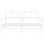 Estructura cama metal con cabecero y pie cama blanco 193x203 cm de , Camas y somieres - Ref: Foro24-373960, Precio: 121,77 €,...