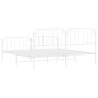 Estructura cama metal con cabecero y pie cama blanco 193x203 cm de , Camas y somieres - Ref: Foro24-373960, Precio: 121,77 €,...
