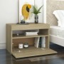 Mesitas de noche con LED 2 uds contrachapada Sonoma 60x35x40 cm de vidaXL, Mesitas de noche - Ref: Foro24-3082781, Precio: 85...