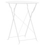 Mesa y sillas bistró de jardín 3 piezas acero blanco de vidaXL, Conjuntos de jardín - Ref: Foro24-44357, Precio: 120,24 €, De...