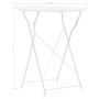 Mesa y sillas bistró de jardín 3 piezas acero blanco de vidaXL, Conjuntos de jardín - Ref: Foro24-44357, Precio: 120,24 €, De...