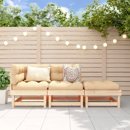 Garden furniture set 3 pieces solid pine wood by , Modular outdoor sofas - Ref: Foro24-825408, Price: 132,12 €, Discount: %