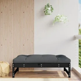 Taburete de jardín madera maciza de pino negro 120x80 cm de , Sofás modulares de exterior - Ref: Foro24-825713, Precio: 83,26...
