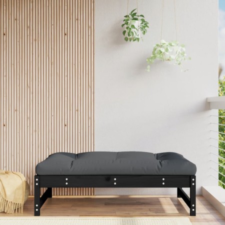 Taburete de jardín madera maciza de pino negro 120x80 cm de , Sofás modulares de exterior - Ref: Foro24-825713, Precio: 84,13...