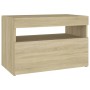 Mesitas de noche con LED 2 uds contrachapada Sonoma 60x35x40 cm de vidaXL, Mesitas de noche - Ref: Foro24-3082781, Precio: 85...