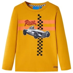 Camiseta infantil de manga larga color ocre 128 de , Camisetas para niños - Ref: Foro24-13077, Precio: 8,75 €, Descuento: %
