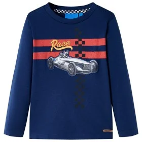 Camiseta infantil de manga larga azul marino 128 de , Camisetas para niños - Ref: Foro24-13082, Precio: 8,75 €, Descuento: %