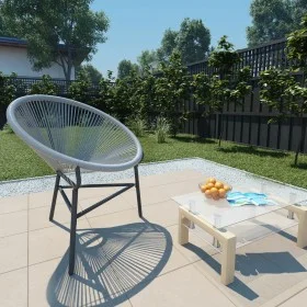 Silla redonda de cuerdas de jardín ratán sintético gris de vidaXL, Sillas de jardín - Ref: Foro24-44481, Precio: 79,73 €, Des...