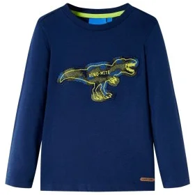 Camiseta infantil de manga larga azul marino 128 de , Camisetas para niños - Ref: Foro24-13257, Precio: 10,10 €, Descuento: %