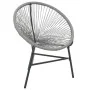 Silla redonda de cuerdas de jardín ratán sintético gris de vidaXL, Sillas de jardín - Ref: Foro24-44481, Precio: 79,73 €, Des...