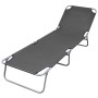 Tumbona plegable con respaldo ajustable gris de vidaXL, Tumbonas - Ref: Foro24-44293, Precio: 55,66 €, Descuento: %