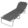 Tumbona plegable con respaldo ajustable gris de vidaXL, Tumbonas - Ref: Foro24-44293, Precio: 59,91 €, Descuento: %