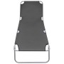 Tumbona plegable con respaldo ajustable gris de vidaXL, Tumbonas - Ref: Foro24-44293, Precio: 55,66 €, Descuento: %