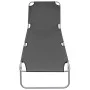 Tumbona plegable con respaldo ajustable gris de vidaXL, Tumbonas - Ref: Foro24-44293, Precio: 59,91 €, Descuento: %