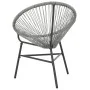 Silla redonda de cuerdas de jardín ratán sintético gris de vidaXL, Sillas de jardín - Ref: Foro24-44481, Precio: 79,73 €, Des...