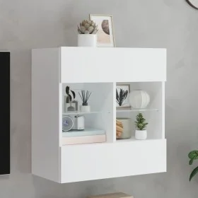 Mueble de TV de pared con luces LED blanco 58,5x30x60,5 cm de , Muebles TV - Ref: Foro24-837092, Precio: 56,94 €, Descuento: %