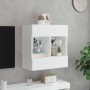 Mueble de TV de pared con luces LED blanco 58,5x30x60,5 cm de , Muebles TV - Ref: Foro24-837092, Precio: 57,66 €, Descuento: %