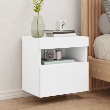Mueble de TV de pared con luces LED blanco 40x30x40 cm de , Muebles TV - Ref: Foro24-837169, Precio: 43,05 €, Descuento: %