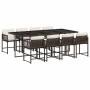 Set comedor para jardín 9 pzas y cojines ratán sintético marrón en Conjuntos de jardín | Comprar online en Foru.es