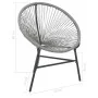 Silla redonda de cuerdas de jardín ratán sintético gris de vidaXL, Sillas de jardín - Ref: Foro24-44481, Precio: 79,73 €, Des...