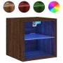 Wandmontierter TV-Schrank mit LED-Leuchten, braune Eiche, 30 x 28,5 x 30 cm von , TV-Möbel - Ref: Foro24-836985, Preis: 26,91...