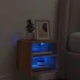 Wandmontierter TV-Schrank mit LED-Leuchten, braune Eiche, 30 x 28,5 x 30 cm von , TV-Möbel - Ref: Foro24-836985, Preis: 26,91...