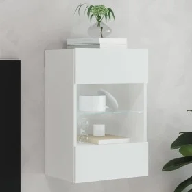 Wandmontierter TV-Schrank mit LED-Leuchten weiß 40x30x60,5 cm von , TV-Möbel - Ref: Foro24-837078, Preis: 43,12 €, Rabatt: %