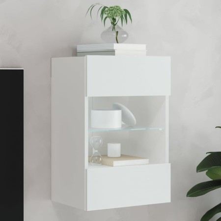 Mueble de TV de pared con luces LED blanco 40x30x60,5 cm de , Muebles TV - Ref: Foro24-837078, Precio: 43,66 €, Descuento: %