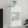 Mueble de TV de pared con luces LED blanco 40x30x60,5 cm de , Muebles TV - Ref: Foro24-837078, Precio: 43,66 €, Descuento: %