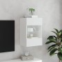 Mueble de TV de pared con luces LED blanco 40x30x60,5 cm de , Muebles TV - Ref: Foro24-837078, Precio: 43,66 €, Descuento: %