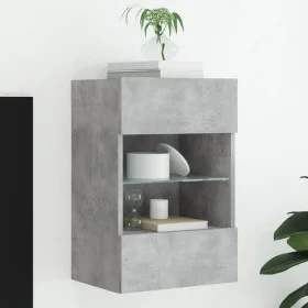 Mueble de TV de pared con luces LED gris hormigón 40x30x60,5 cm de , Muebles TV - Ref: Foro24-837084, Precio: 50,80 €, Descue...