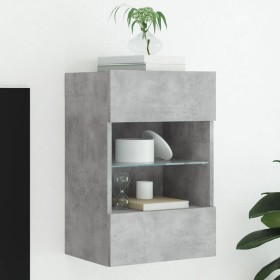 Mueble de TV de pared con luces LED gris hormigón 40x30x60,5 cm de , Muebles TV - Ref: Foro24-837084, Precio: 51,57 €, Descue...