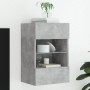 Mueble de TV de pared con luces LED gris hormigón 40x30x60,5 cm de , Muebles TV - Ref: Foro24-837084, Precio: 51,57 €, Descue...