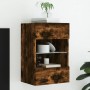 Mueble de TV de pared con luces LED roble ahumado 40x30x60,5 cm de , Muebles TV - Ref: Foro24-837086, Precio: 42,56 €, Descue...