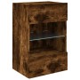 Mueble de TV de pared con luces LED roble ahumado 40x30x60,5 cm de , Muebles TV - Ref: Foro24-837086, Precio: 42,56 €, Descue...