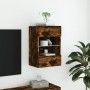 Mueble de TV de pared con luces LED roble ahumado 40x30x60,5 cm de , Muebles TV - Ref: Foro24-837086, Precio: 42,56 €, Descue...