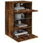 Mueble de TV de pared con luces LED roble ahumado 40x30x60,5 cm de , Muebles TV - Ref: Foro24-837086, Precio: 42,56 €, Descue...