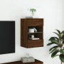 Mueble de TV de pared con luces LED roble marrón 40x30x60,5 cm de , Muebles TV - Ref: Foro24-837090, Precio: 53,29 €, Descuen...