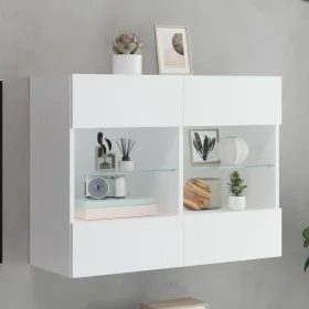 Mueble de TV de pared con luces LED blanco 78,5x30x60,5 cm de , Muebles TV - Ref: Foro24-837099, Precio: 67,35 €, Descuento: %