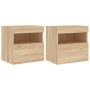 Muebles de TV de pared luces LED 2 uds roble Sonoma 40x30x40 cm de , Muebles TV - Ref: Foro24-837174, Precio: 59,54 €, Descue...