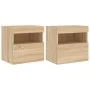 Muebles de TV de pared luces LED 2 uds roble Sonoma 40x30x40 cm de , Muebles TV - Ref: Foro24-837174, Precio: 58,81 €, Descue...