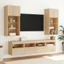 Muebles de TV de pared luces LED 2 uds roble Sonoma 40x30x40 cm de , Muebles TV - Ref: Foro24-837174, Precio: 58,81 €, Descue...