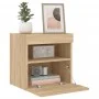 Muebles de TV de pared luces LED 2 uds roble Sonoma 40x30x40 cm de , Muebles TV - Ref: Foro24-837174, Precio: 58,81 €, Descue...