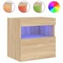 Muebles de TV de pared luces LED 2 uds roble Sonoma 40x30x40 cm de , Muebles TV - Ref: Foro24-837174, Precio: 58,81 €, Descue...