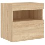 Muebles de TV de pared luces LED 2 uds roble Sonoma 40x30x40 cm de , Muebles TV - Ref: Foro24-837174, Precio: 59,54 €, Descue...