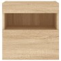 Muebles de TV de pared luces LED 2 uds roble Sonoma 40x30x40 cm de , Muebles TV - Ref: Foro24-837174, Precio: 59,54 €, Descue...