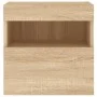 Muebles de TV de pared luces LED 2 uds roble Sonoma 40x30x40 cm de , Muebles TV - Ref: Foro24-837174, Precio: 58,81 €, Descue...