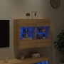 Mueble TV de pared con luces LED roble Sonoma 78,5x30x60,5 cm de , Muebles TV - Ref: Foro24-837101, Precio: 65,10 €, Descuent...
